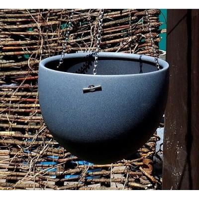 Doniczka osłonka wisząca grafit