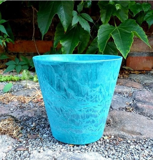 Doniczka Artstone Claire okrągła lazurowa