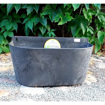 Doniczka skrzynka ścienna ArtStone Claire czarna