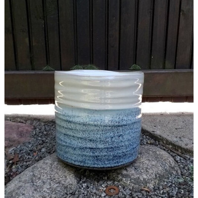 Doniczka Blue Marine walec biało-niebieski