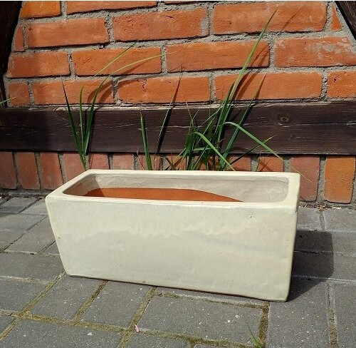 Donica skrzynia ceramiczna kremowa