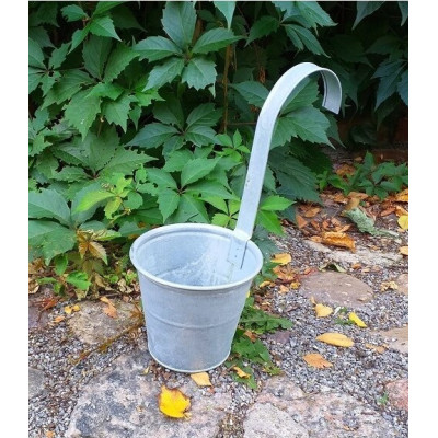 Doniczka wisząca metalowa ocynk matowa