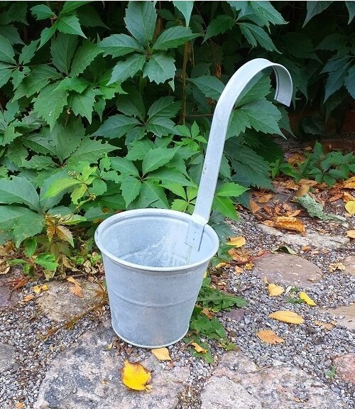 Doniczka wisząca metalowa ocynk matowa