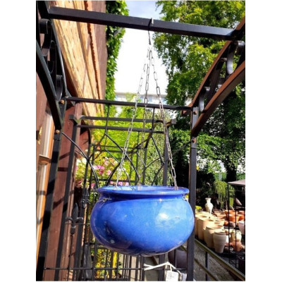 Osłonka ceramiczna wisząca niebieska