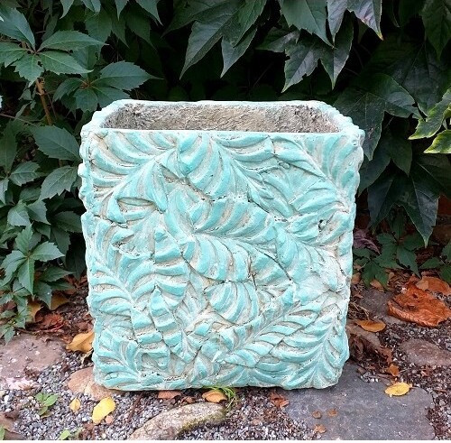 Donica Siena Liść korytko wysokie turkusowe