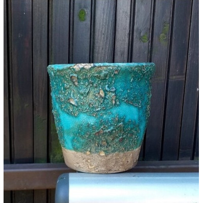 Doniczka Azur Old turkusowa