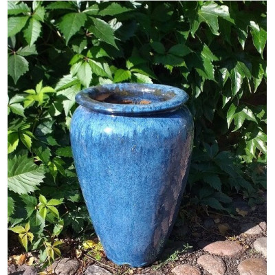 Donica wazon szkliwiony niebieski