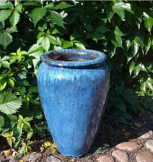 Donica wazon szkliwiony niebieski