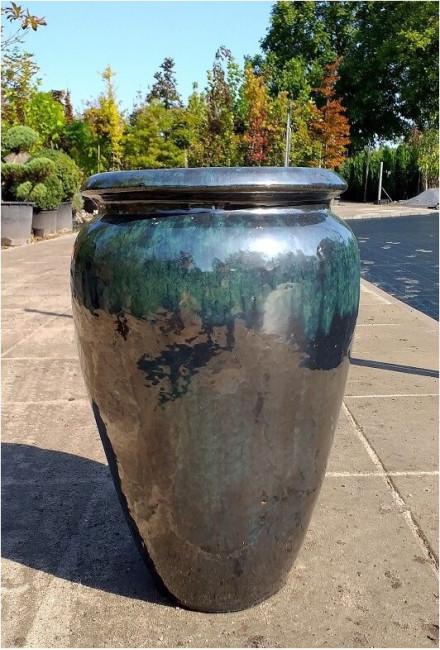 Donica wazon szkliwiony seledynowy