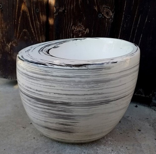 Osłonka do storczyka elipsa biała w czarne paski