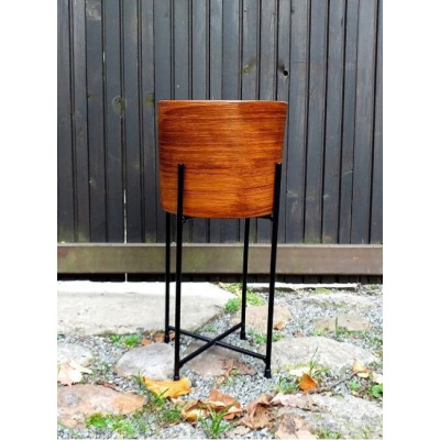 Doniczka ze stojakiem walec w kolorze drewna