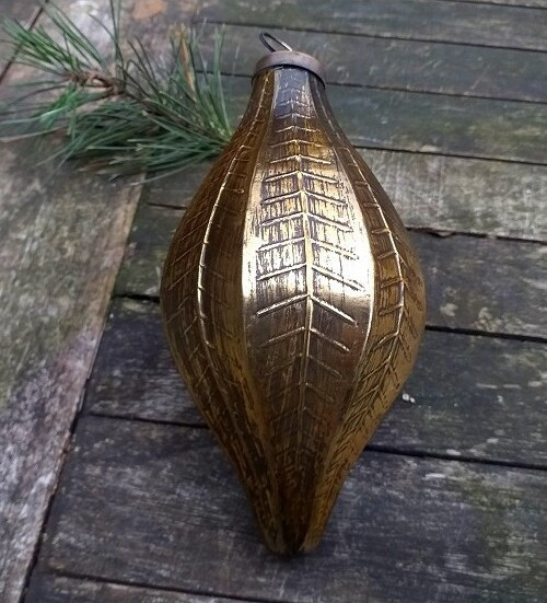 Bombka złoty liść