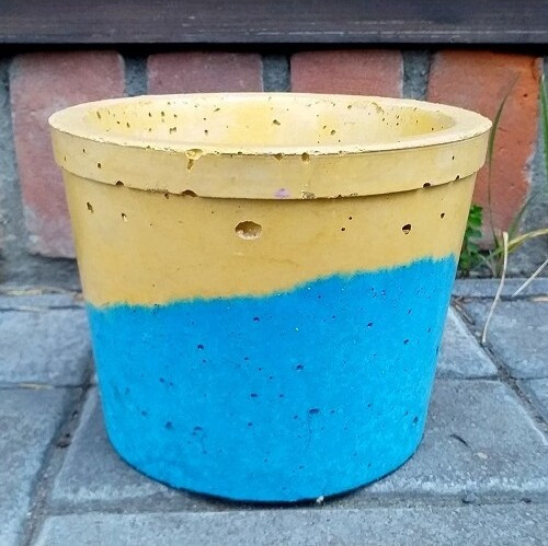 Doniczka B+D żółto-turkusowa