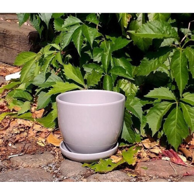 Doniczka baryłka szara