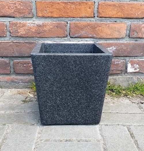 Ciepła donica z polipropylenu czarny trapez