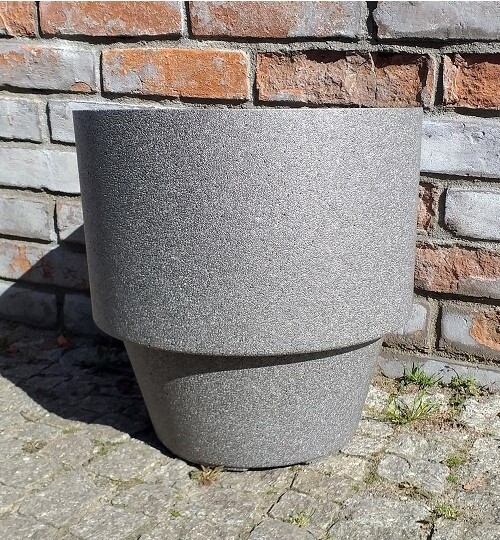 Ciepła donica z polipropylenu szara Montreux