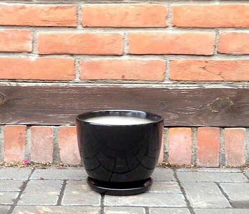 Doniczka baryłka czarna