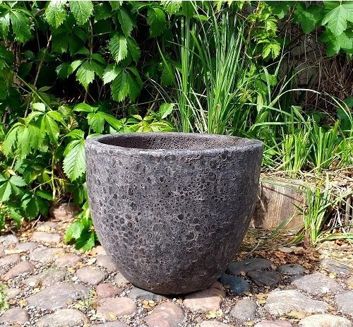 Donica Pompei Vulcano egg czarna