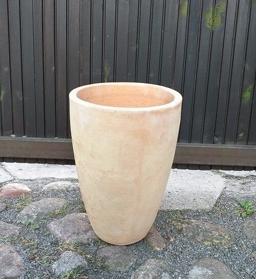 Donica wazon okrągły jasna terakota postarzana