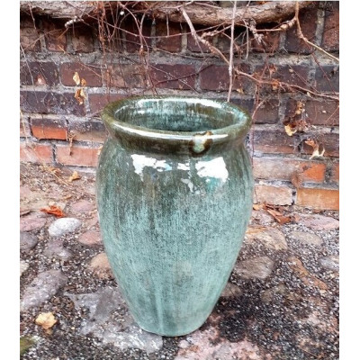 Donica wazon szkliwiony zielony