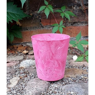 Doniczka Artstone Claire okrągła różowa