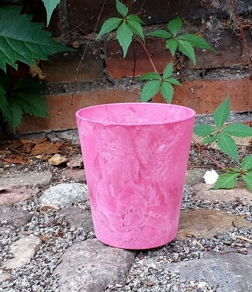 Doniczka Artstone Claire okrągła różowa