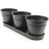 Doniczka potrójna czarne metalowe wiaderka