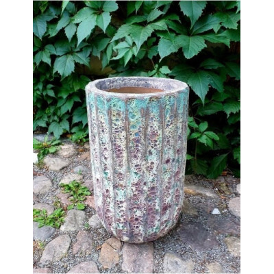 Wazon Atlantis vulcano prążki turkus