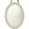 Białe owalne lustro drewniane