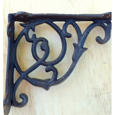 Żeliwny wspornik z hakiem brąz