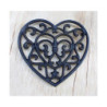 Żeliwna podkładka serce ażurowa brązowa