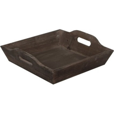 Mała drewniana taca kwadratowa styl rustykalny