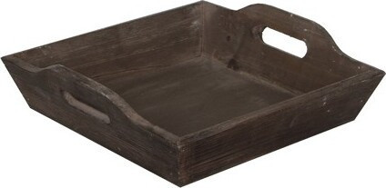 Mała drewniana taca kwadratowa styl rustykalny