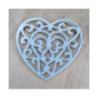 Żeliwna podkładka serce ażurowa biała