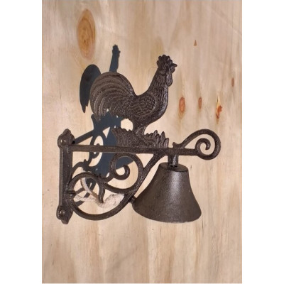 Żeliwny dzwonek z kogutem