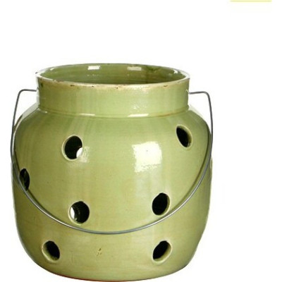 Lampion pękaty ceramiczny Camilio pistacjowy