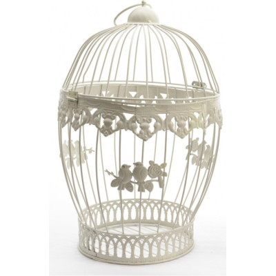 Dekoracyjna klatka dla ptaków biała