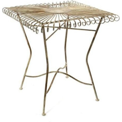 Metalowy biały postarzany stolik ogrodowy