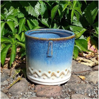 Doniczka Aztec walec niebieski