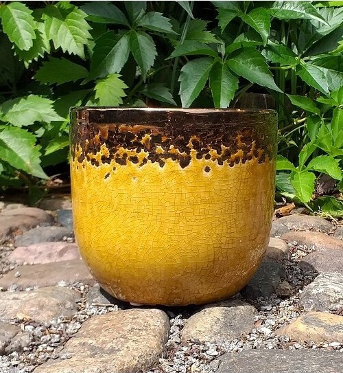 Doniczka Amber żółta