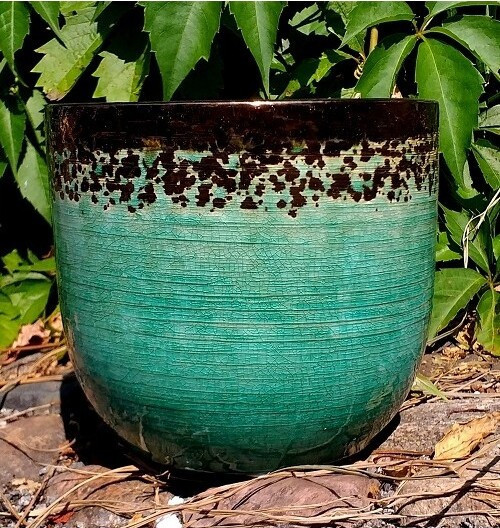 Doniczka Amber turkusowa