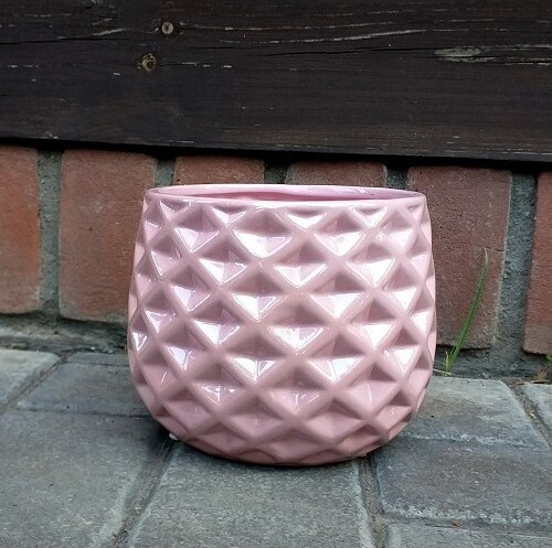 Doniczka perłowa różowa