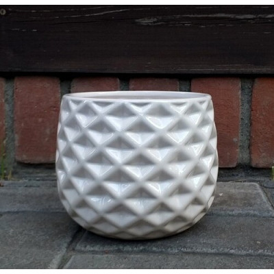 Doniczka perłowa biała