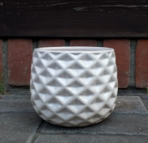 Doniczka perłowa biała