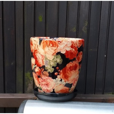 Doniczka Nova Kalka kwiaty pomarańczowe