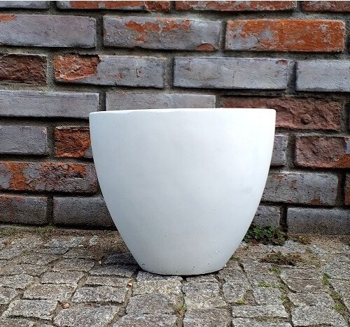 Donica betonowa łódka owalna biała
