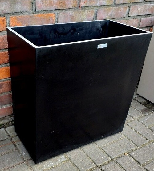 Donica Granit Kubi skrzynia wysoka ścianka czarna