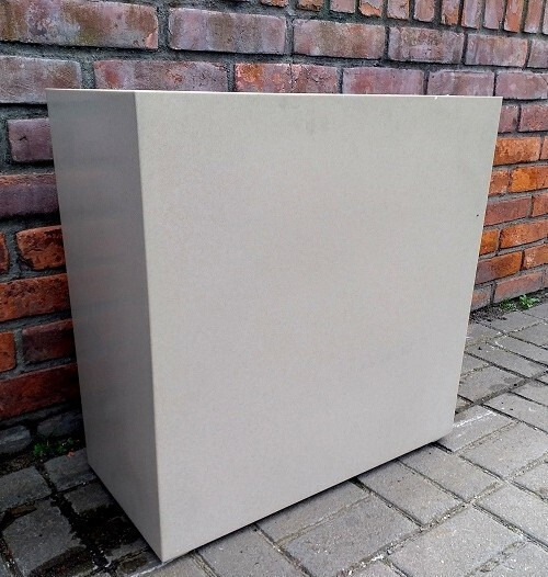 Donica Granit Kubi skrzynia wysoka ścianka beż