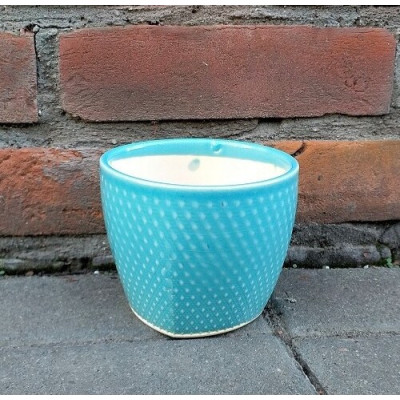 Doniczka Vintage Retro błękitna osłonka