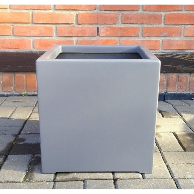 Donica z włókna szklanego szary sześcian